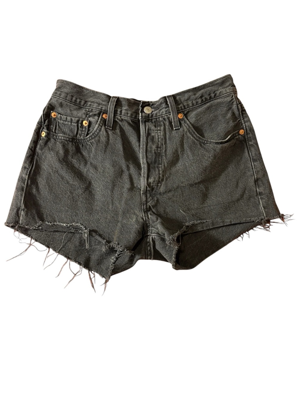 Levi Strauss Button-Down Frayed Hem Denim Shorts